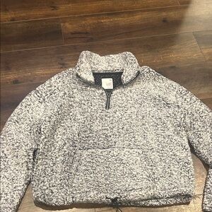 Women’s SO Cozy Softest Sherpa Grey/Black XL Pullover